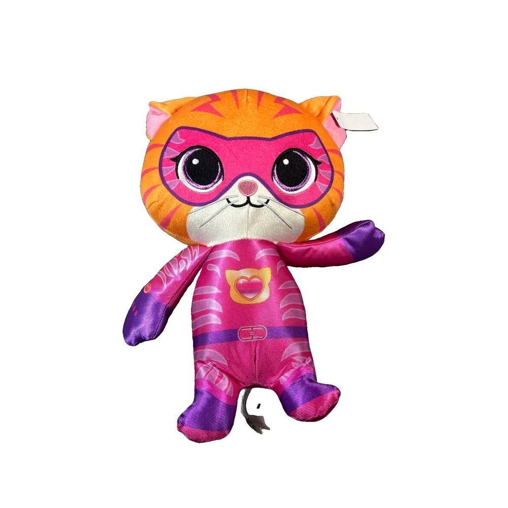 Disney Junior SuperKitties Ginny Plush Large 15 inch Pink Orange Cat New